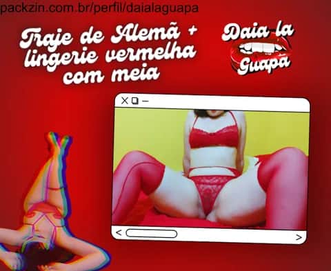 Imagem do pack Traje de Alemã + lingerie vermelha com meia (ANAL)