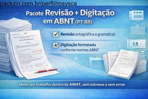 Imagem do serviço Pacote Revisão + Digitação em ABNT (PT-BR)