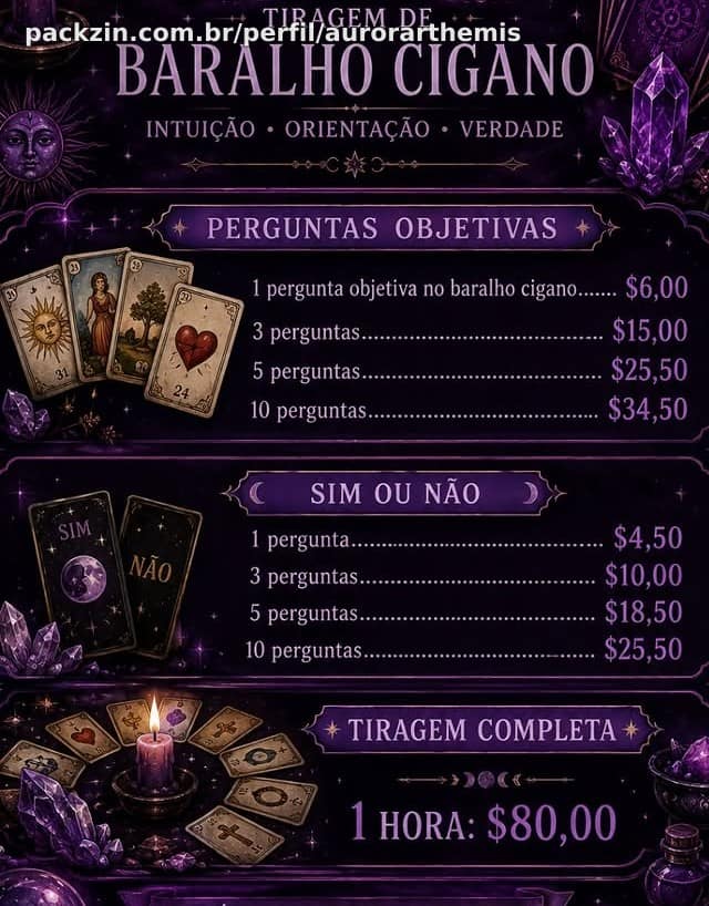 Imagem do serviço 🖤 Tarot Baralho Cigano — Uma leitura para você