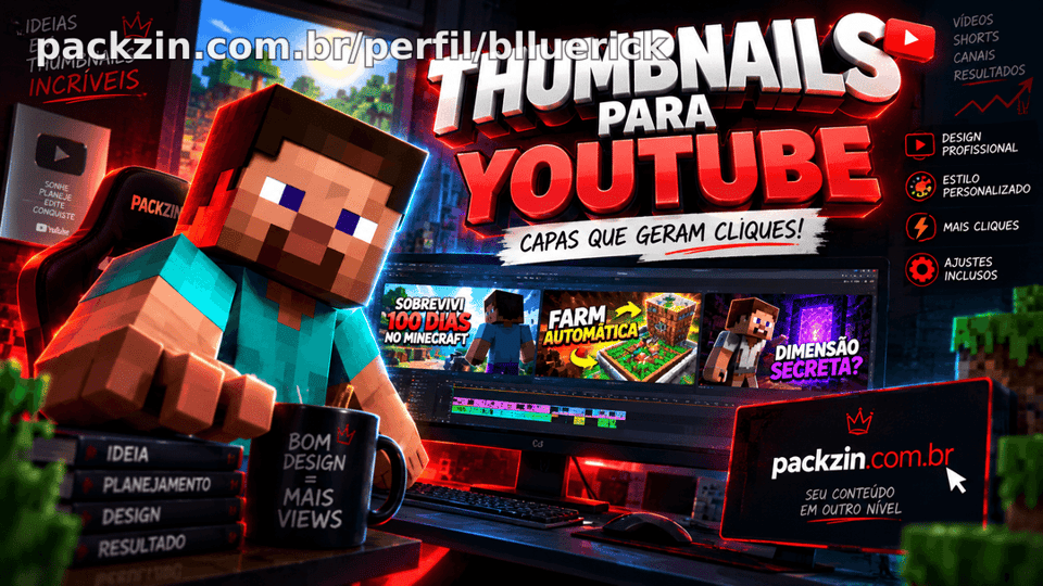 🎨 Faço Thumbnails Chamativas para seus Vídeos