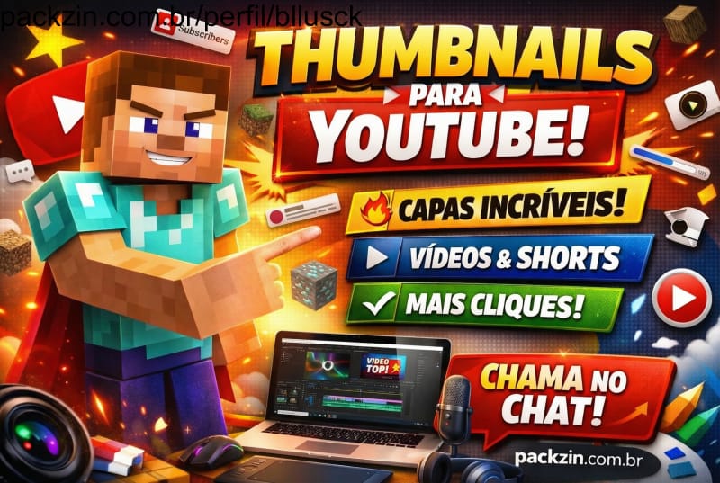 Imagem do pack 🎨 Faço Thumbnails Chamativas para seus Vídeos