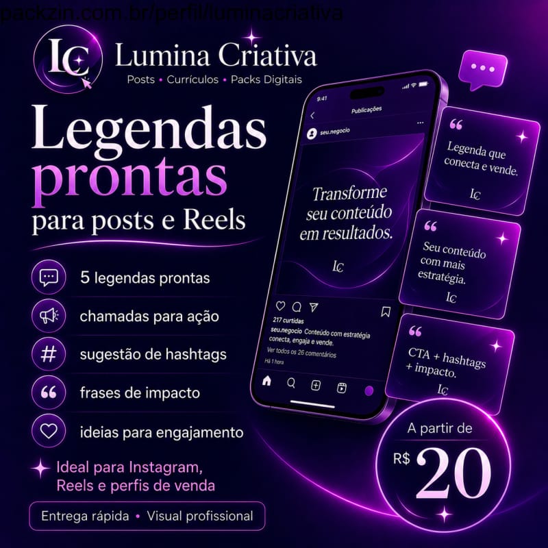 Imagem do serviço Crio legendas para posts e Reels