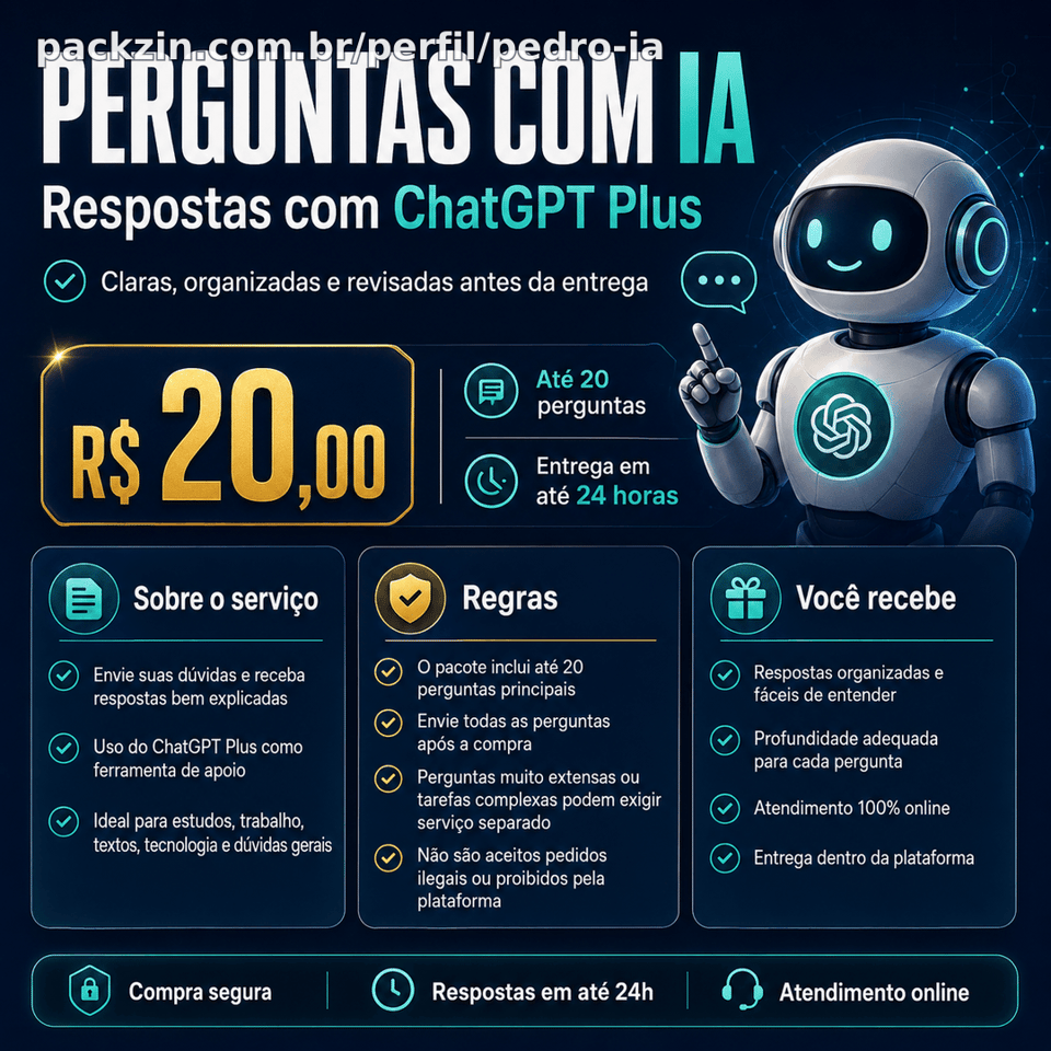 Imagem do pack eu vou buscar respostas para você com o ChatGPT Plus