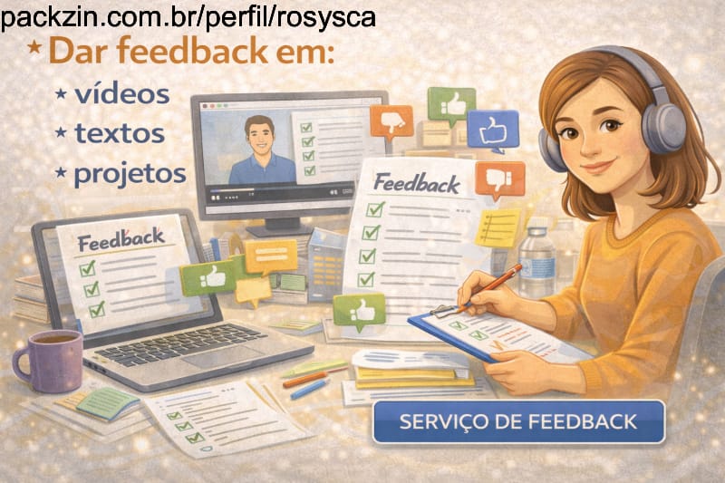 Imagem do serviço vou dar feedback pra você no seu texto, video, projeto...