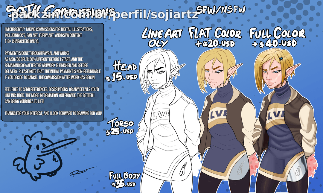 Imagem do serviço Commission sheet | Encomendas abertas!!