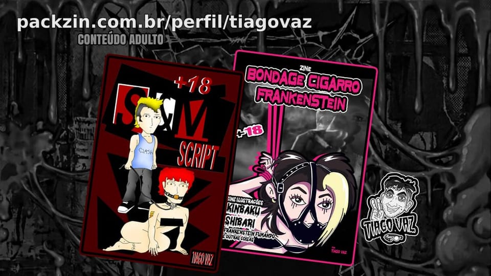 Imagem do pack Compre 1 Leve 2! Comix "S&M Script" + Zine "Bondage Cigarro Frankenstein" | (NSFW)