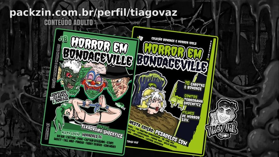 Imagem do pack Compre 1 Leve 2! Zines "Horror em Bondageville" #1 + #2 | (NSFW)