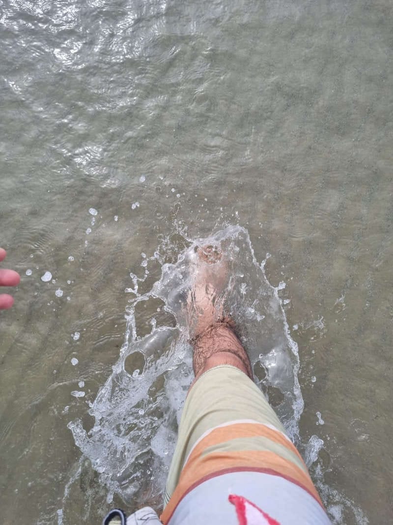 Pé na areia