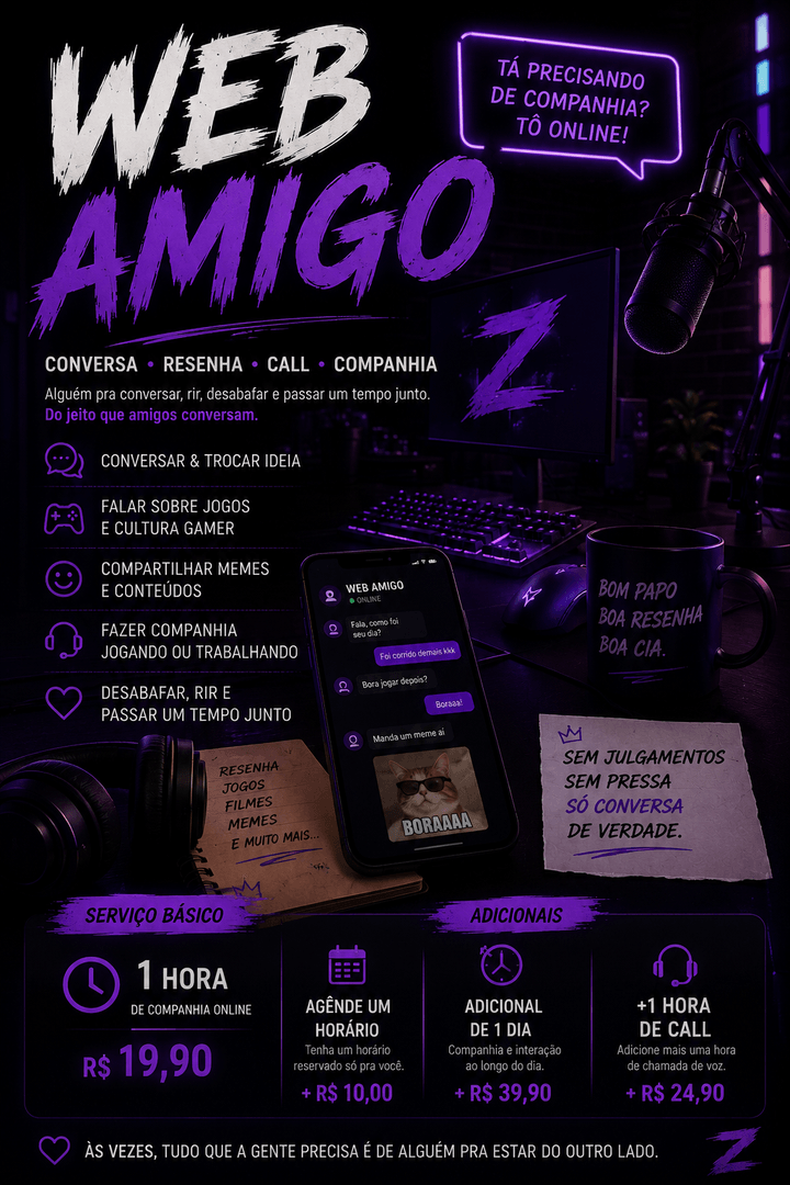 Imagem do serviço Web Amigo | Companhia, Conversa & Resenha Online