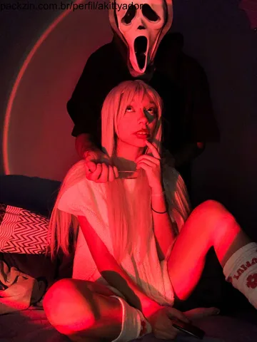 Imagem do pack cosplay de SIDNEY com o GHOSTFACE❤️🔪(cumface and bl00d)
