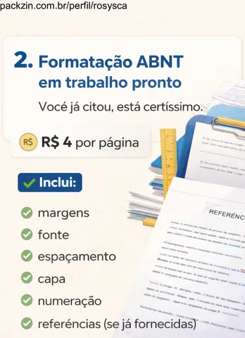 Imagem do serviço Formatação ABNT em trabalho pronto (avulso)