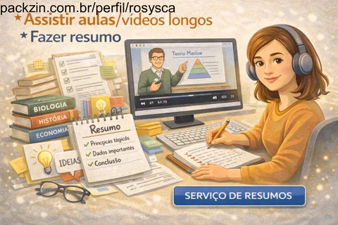 Imagem do serviço vou assistir sua aula e resumir pra você