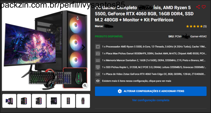 Imagem do pack PC Gamer