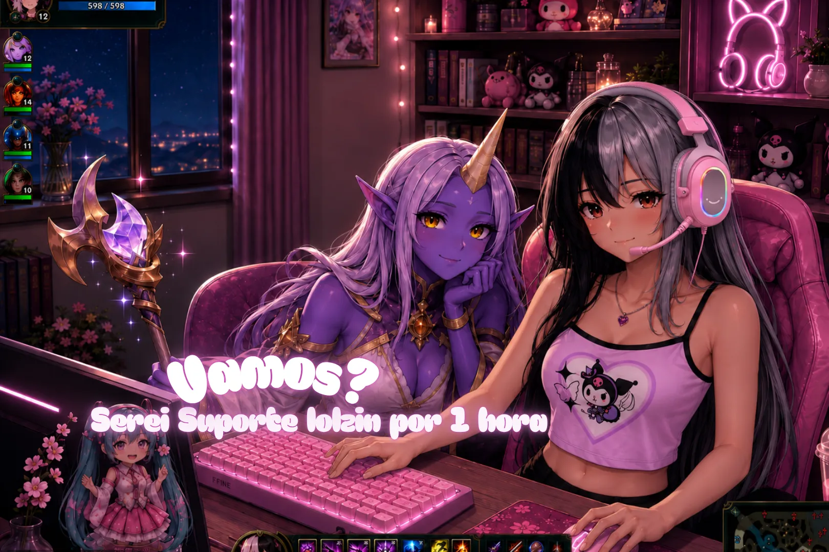 Imagem do serviço Serei sua pior suporte do lol por 1 hora 💜