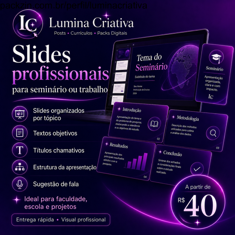 Imagem do serviço Monto slides para seminário ou trabalho