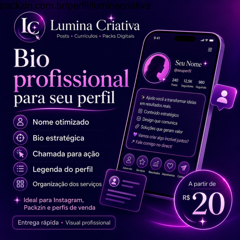 Imagem do serviço Crio uma bio profissional para seu perfil