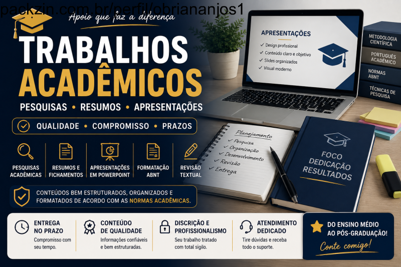 Imagem do serviço 📚 Trabalhos Acadêmicos, Pesquisas, Resumos e Apresentações (Até 2 páginas)