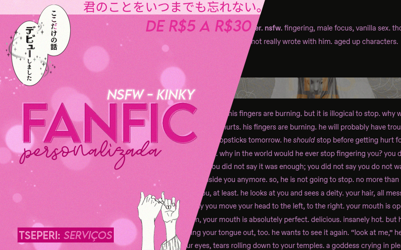 Imagem do serviço Escrevo uma FANFIC PERSONALIZADA +18 sua e do seu fav.