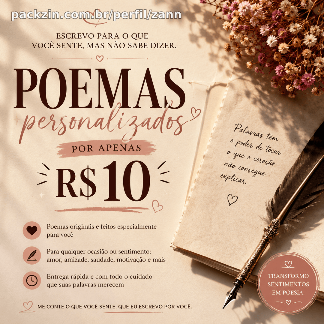 Imagem do serviço Transformo seus sentimentos em um poema original!